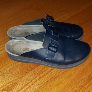 ROHDE blue leather mules